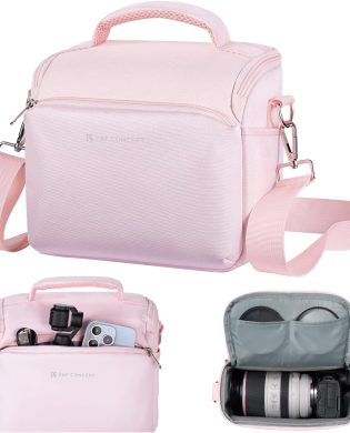 K&F Concept Camera Sling Bag Small Crossbody Camera Case DSLR/SLR/Cute Compact Shoulder Photography Bags for Photographers
